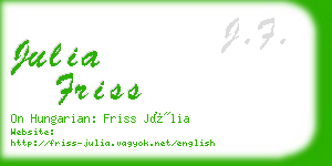 julia friss business card
